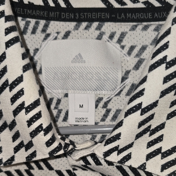 adidas Monochrome Patterned Polo Shirt LOT M - Picture 2 of 5